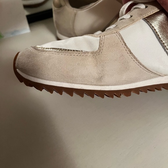 J. Crew Cream and Metallic Trainers Sneakers with Retro Design Size 10 - Picture 10 of 10